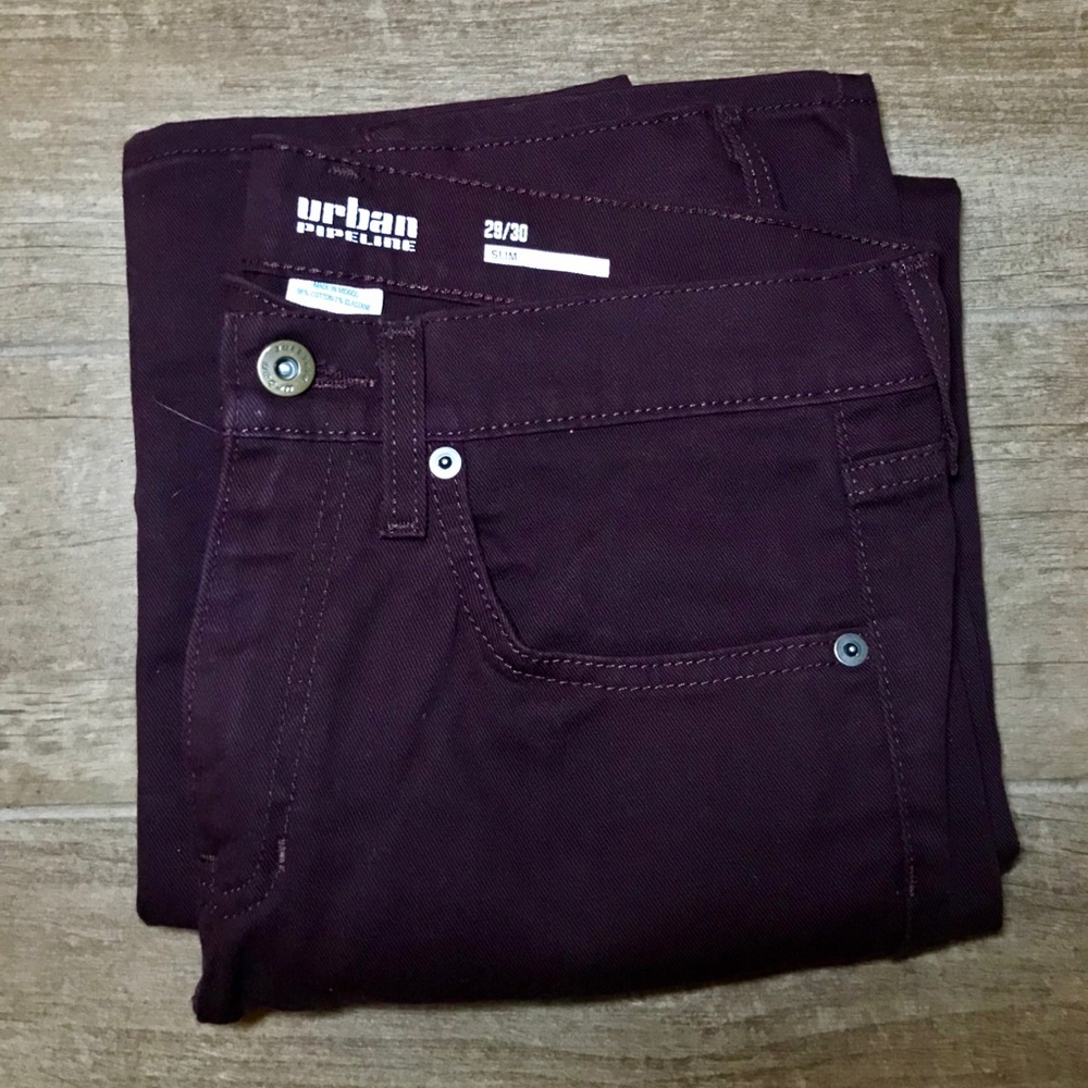 Men’s Slim Jeans Maroon